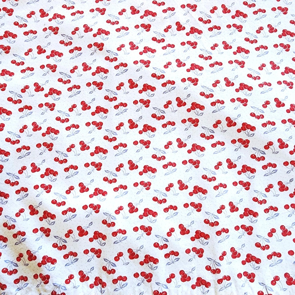 Trish Cox V-Neck Pop Over Oversized Fit Blouse Top Cherry Print Sz. S - Picture 5 of 9